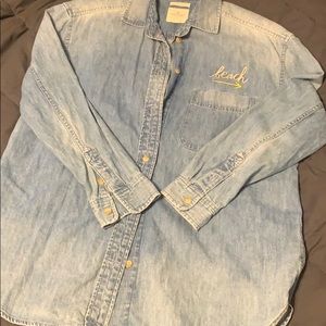 Oversized denim coverup